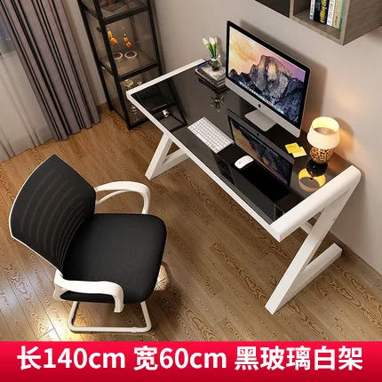 Toughened Glass Computer Desk Z-shaped  Leg