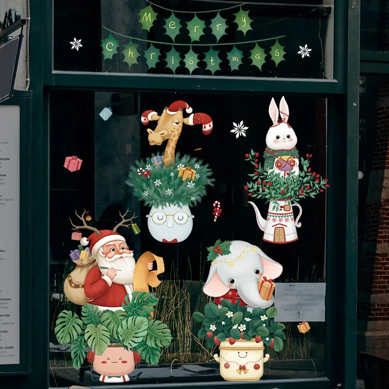 Christmas decoration set static PVC window sticker
