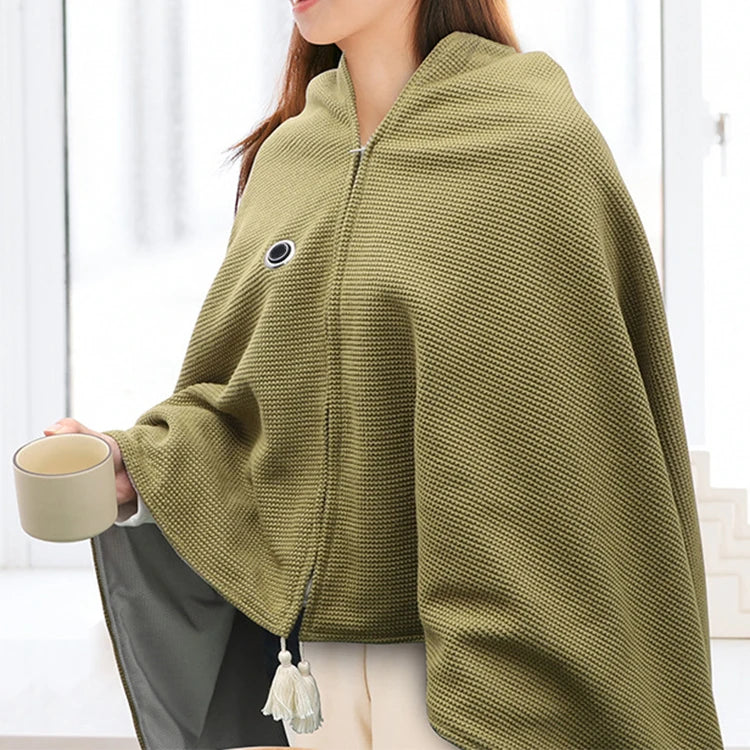 Folding Heated Blanket Shawl Mat Quilt