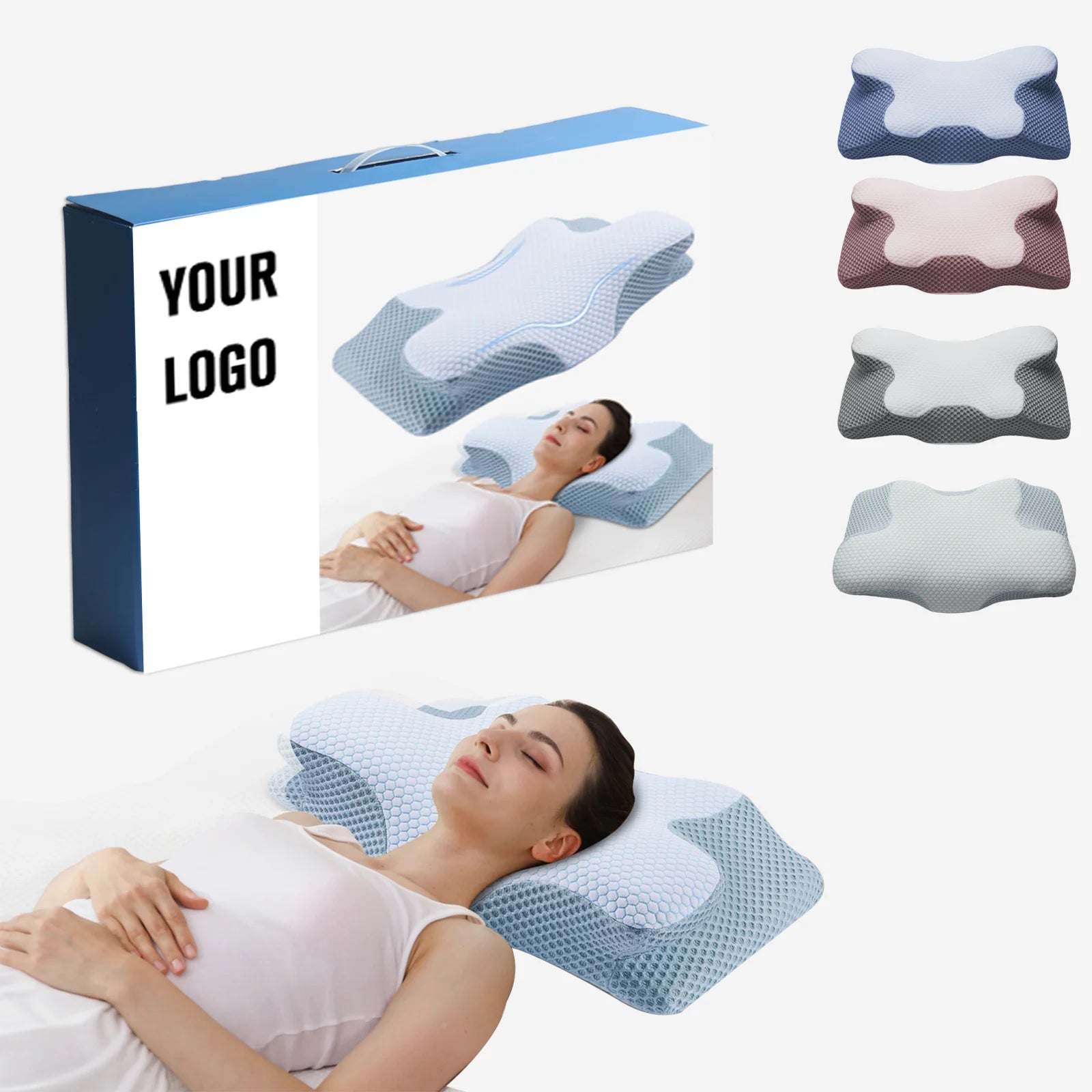 Sleep Orthopedic Pillow Memory Foam Bed Pillow 24*13.5*5 in
