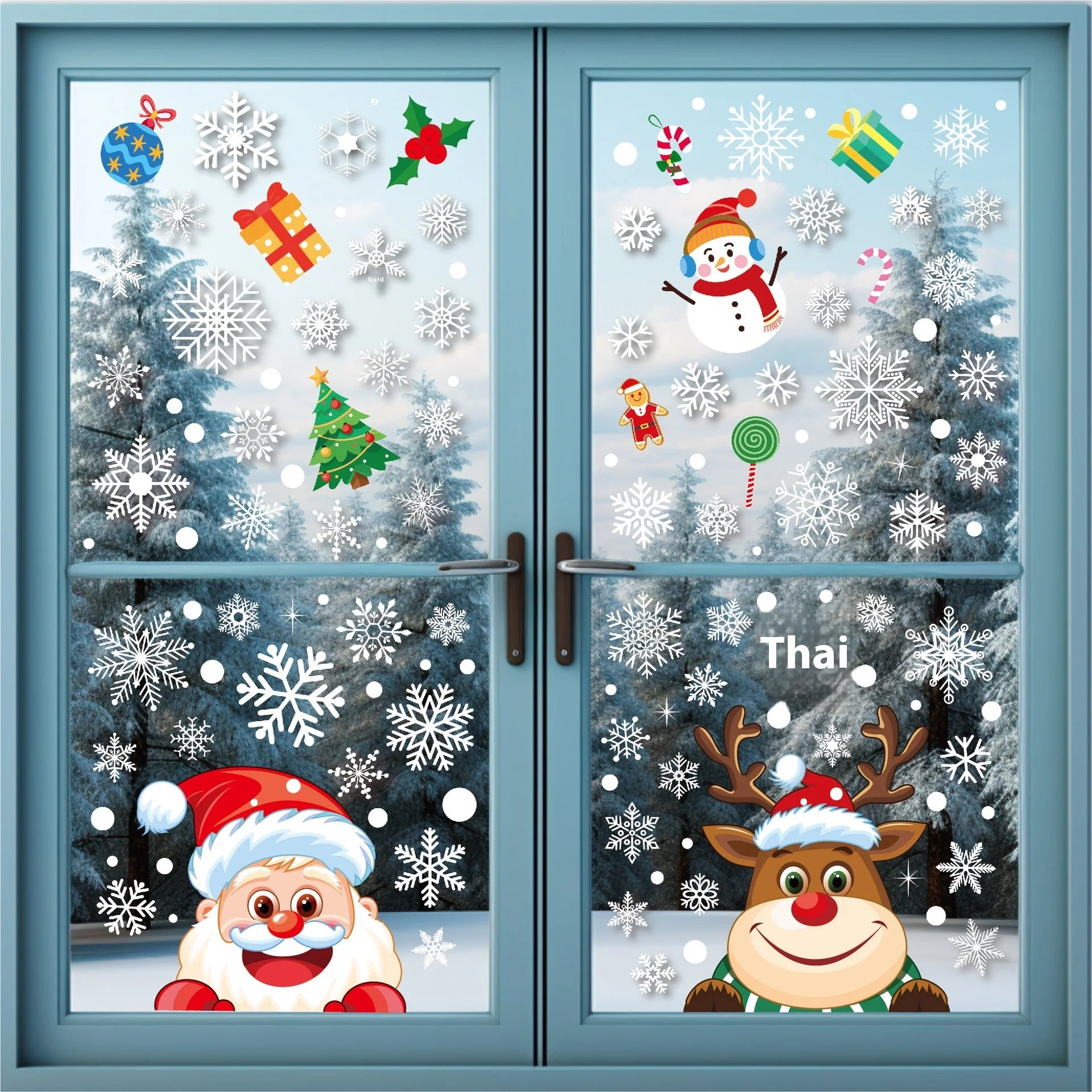 PVC stickers for Christmas window decoration