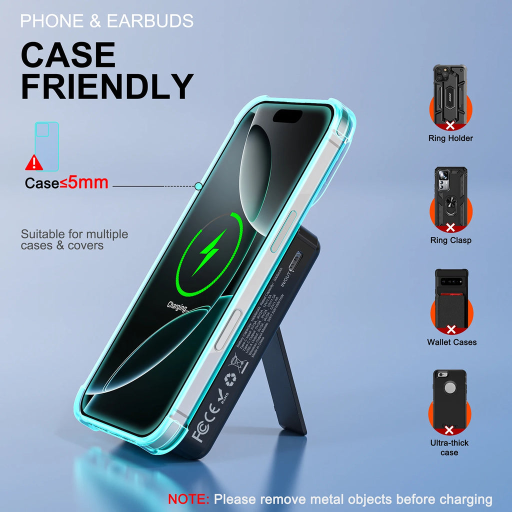 Magnetic Wireless  10000mAh  3 in 1 Power Bank