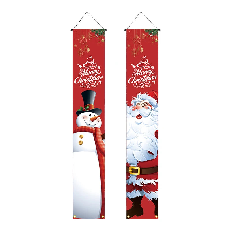 Christmas decoration 12 * 72 inch polyester fabric PVC suspension rod 2-piece set