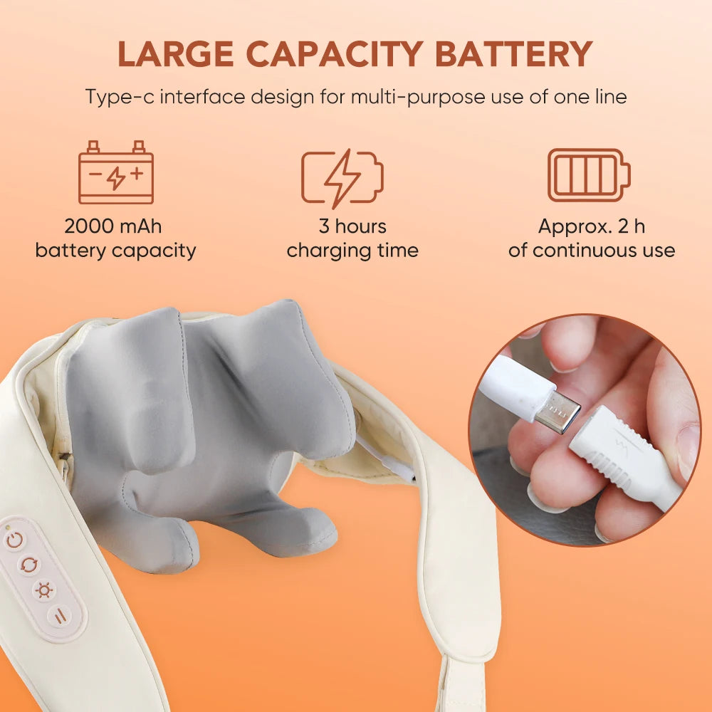 Deep Kneading Neck Hand-Shaped Massager Wireless