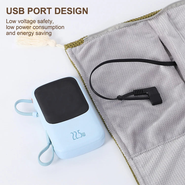 Folding Heated Blanket Shawl Mat Quilt