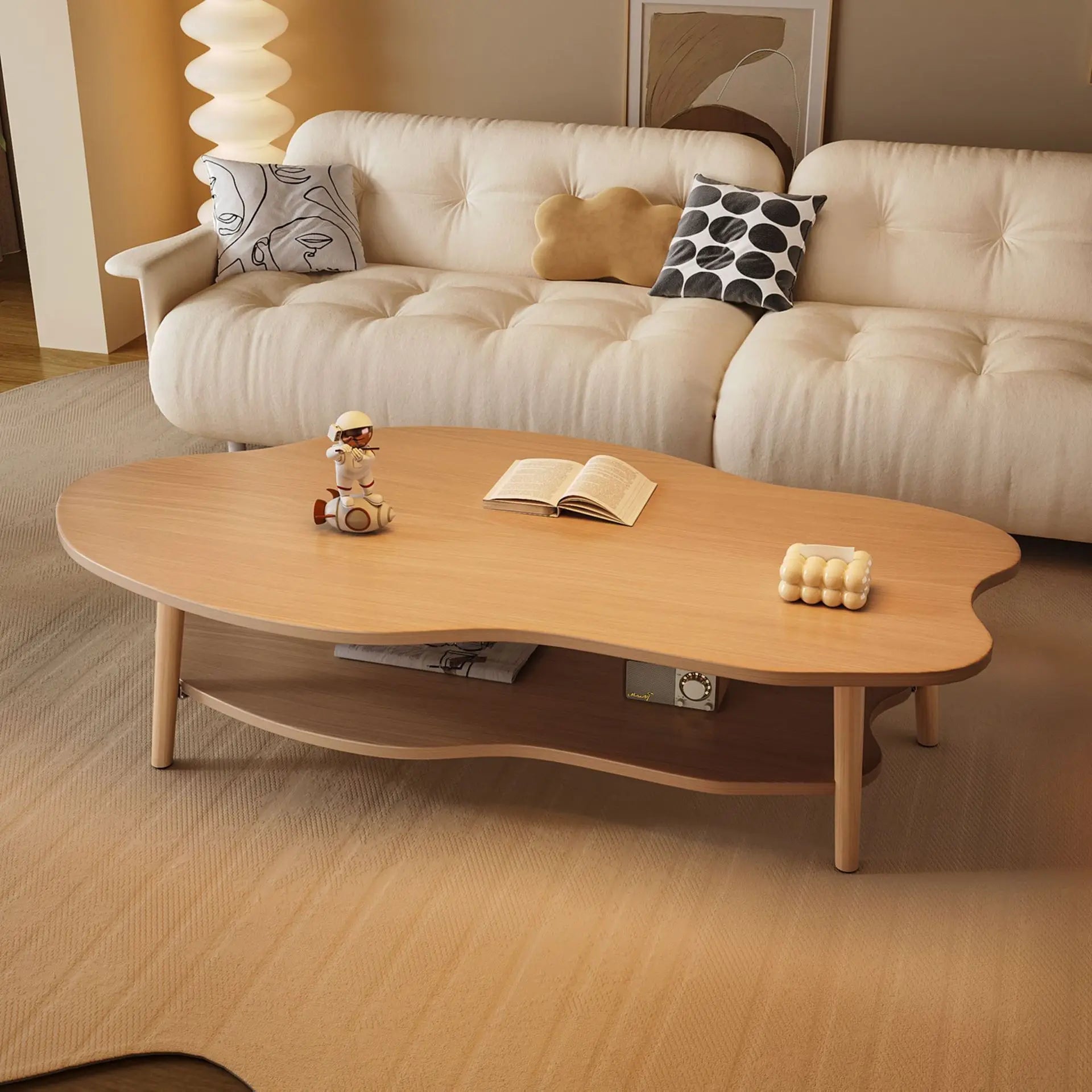 Cloud shaped double-layer coffee table