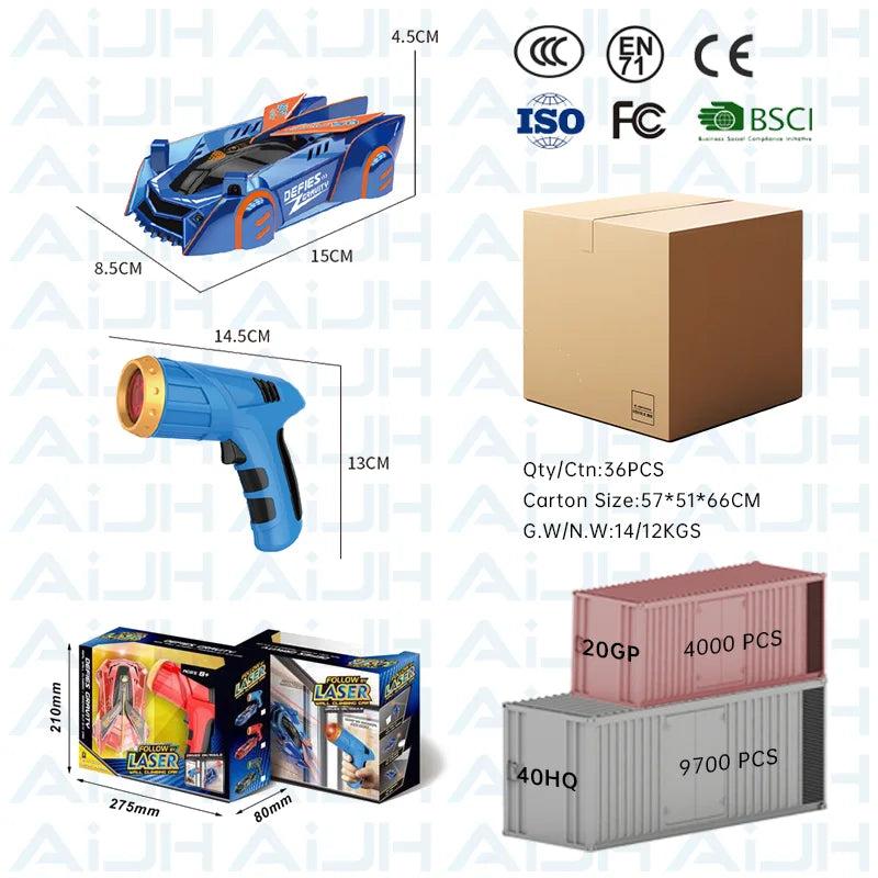 Light Guided Wall Climbing RC Car