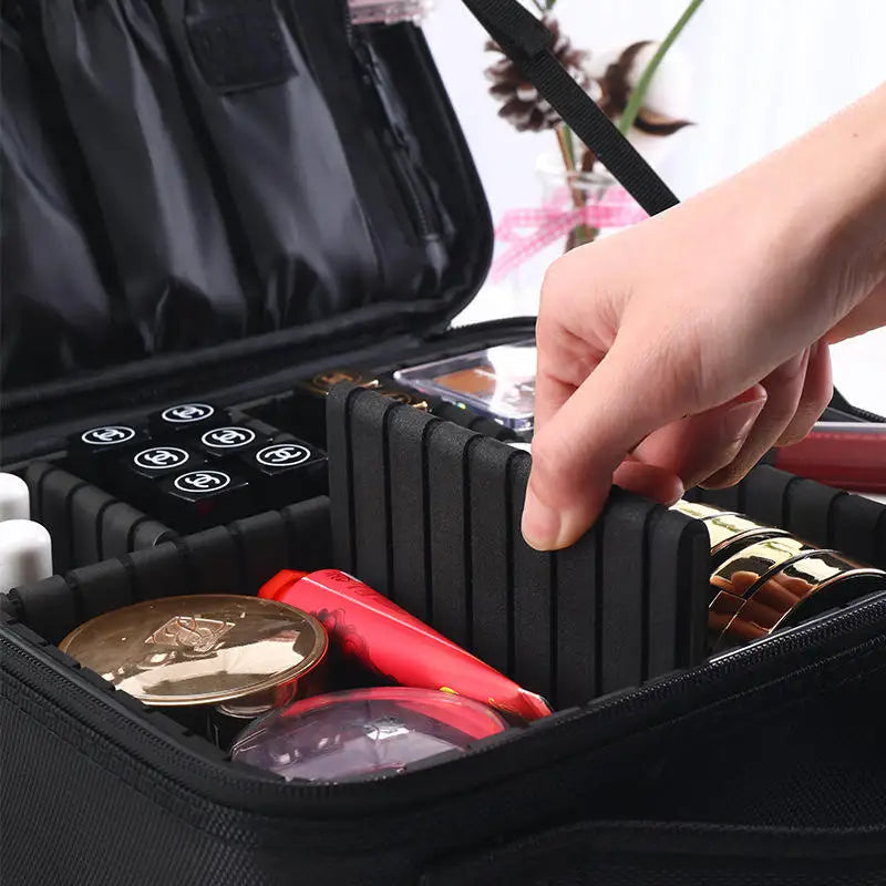 Makeup Bag Foldable Oxford With Mirror 11*9*4 in