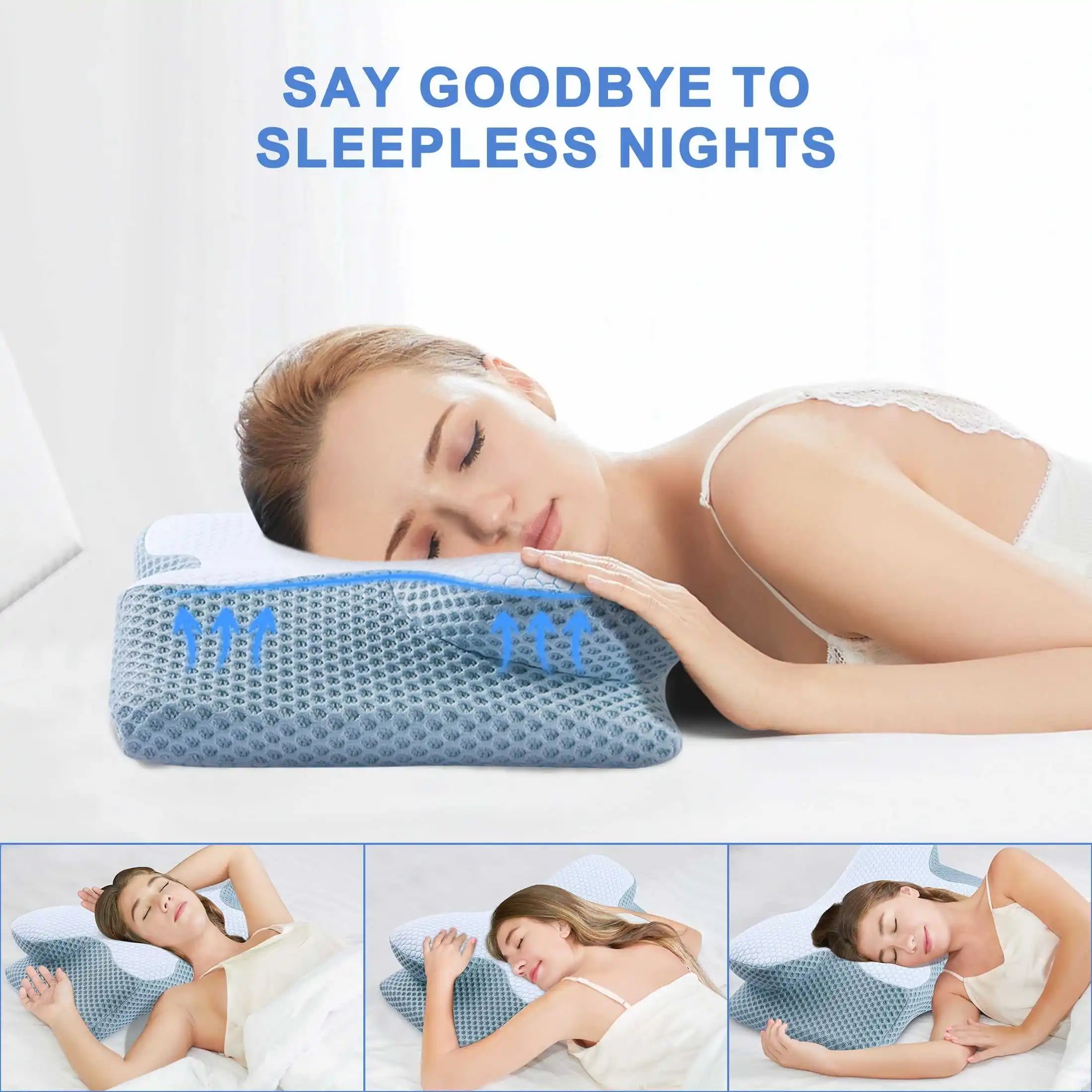 Sleep Orthopedic Pillow Memory Foam Bed Pillow 24*13.5*5 in