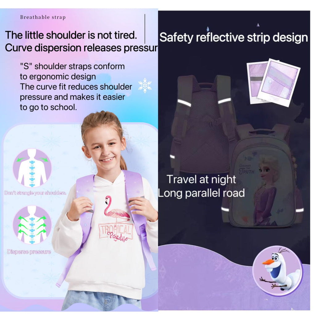 New 3D backpack for elementary school students and girls, Frozen children's backpack