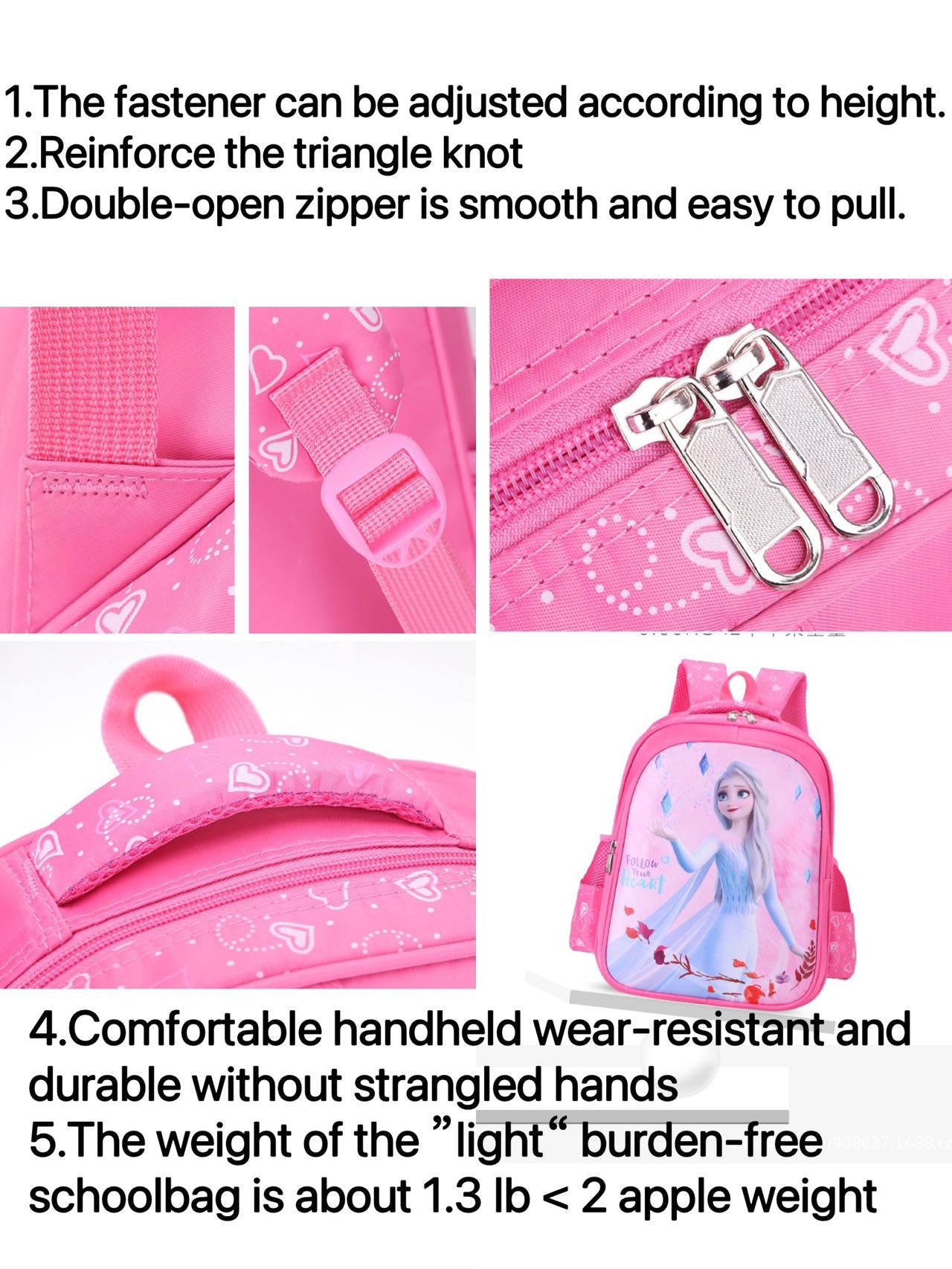 New 3D backpack for elementary school students and girls, Frozen children's backpack