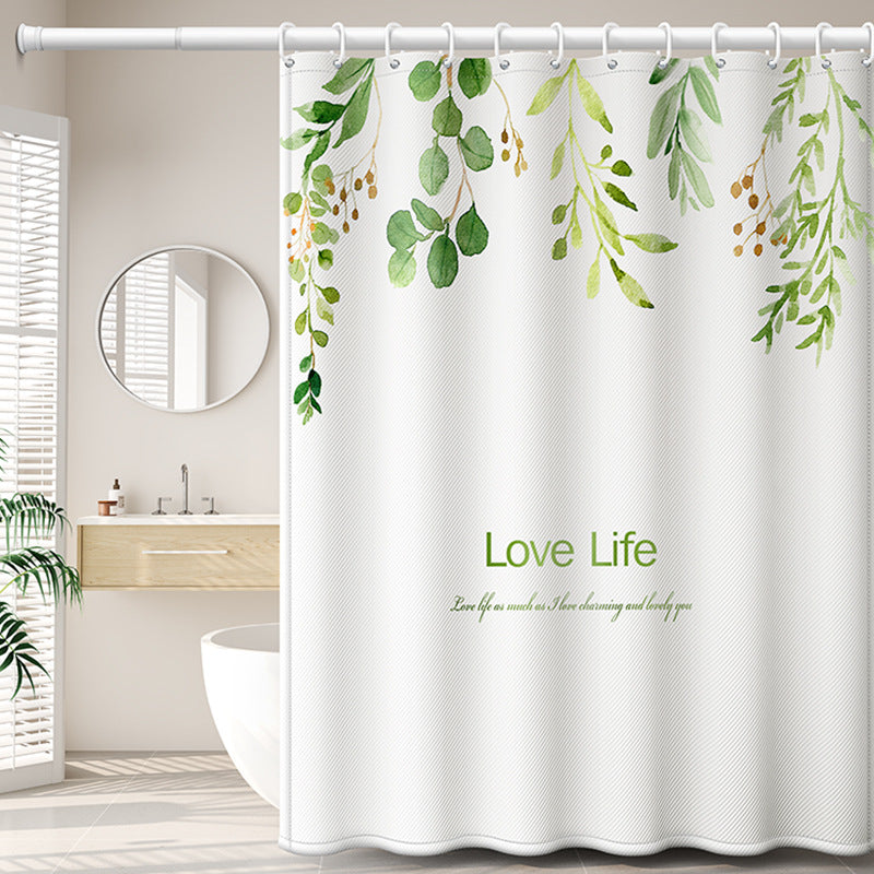 Shower curtain thickened waterproof without punching