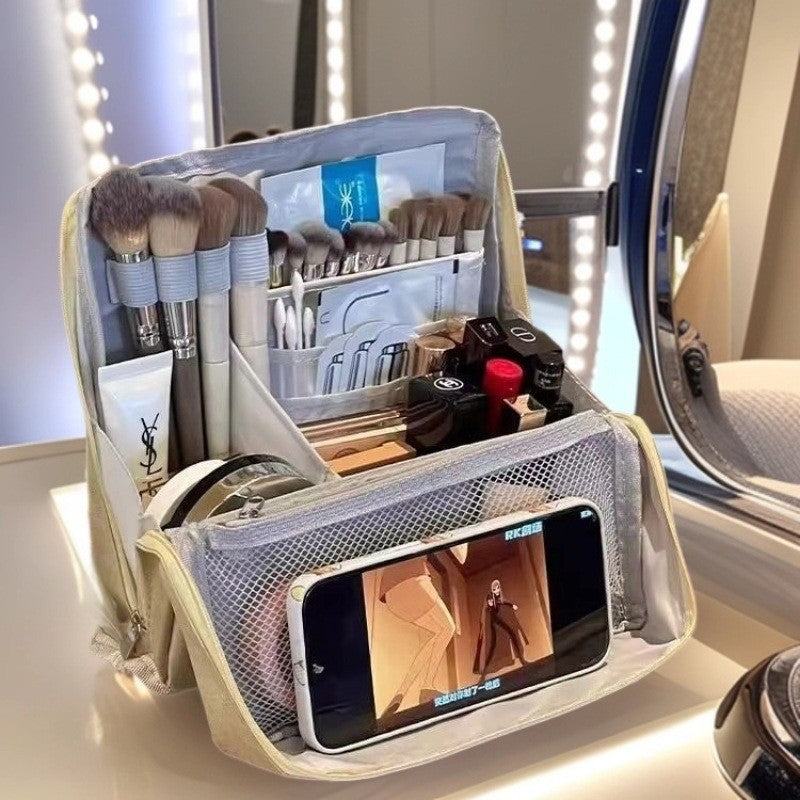 Vertical cosmetic bag partition layered toilet bag 9 * 3 * 8 inch