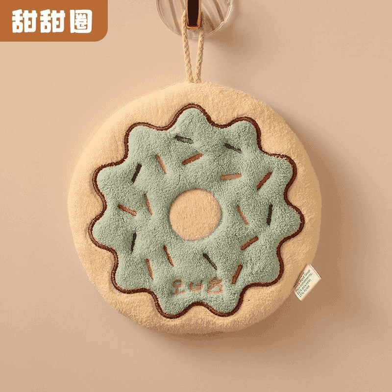 Cute hand towel hanging absorbent thickened kitchen rag