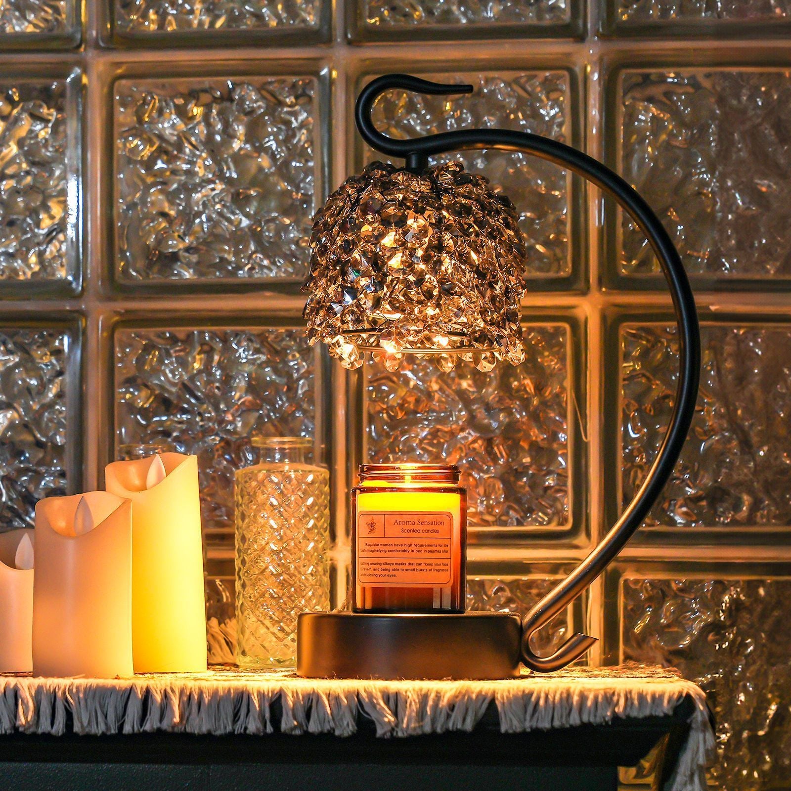 Button light candle warmer lamp