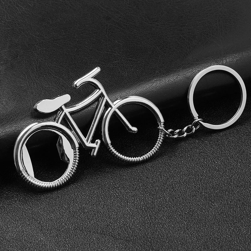 Bottle opener bicycle keychain