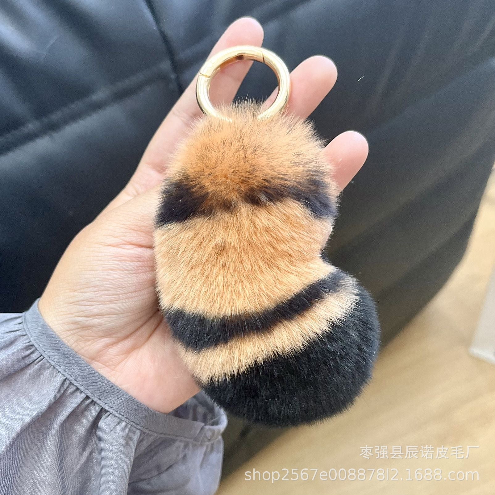 Tiger Tail Real Rabbit Hair Car Keychain Tiger Claw