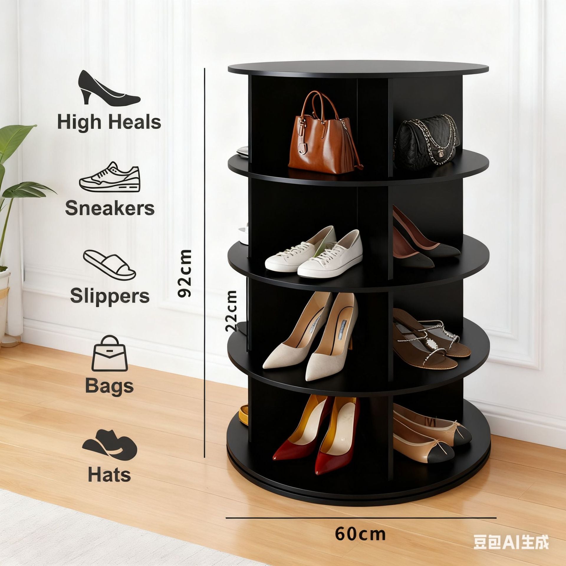 Rotating shoe rack 360 degrees 7 floors