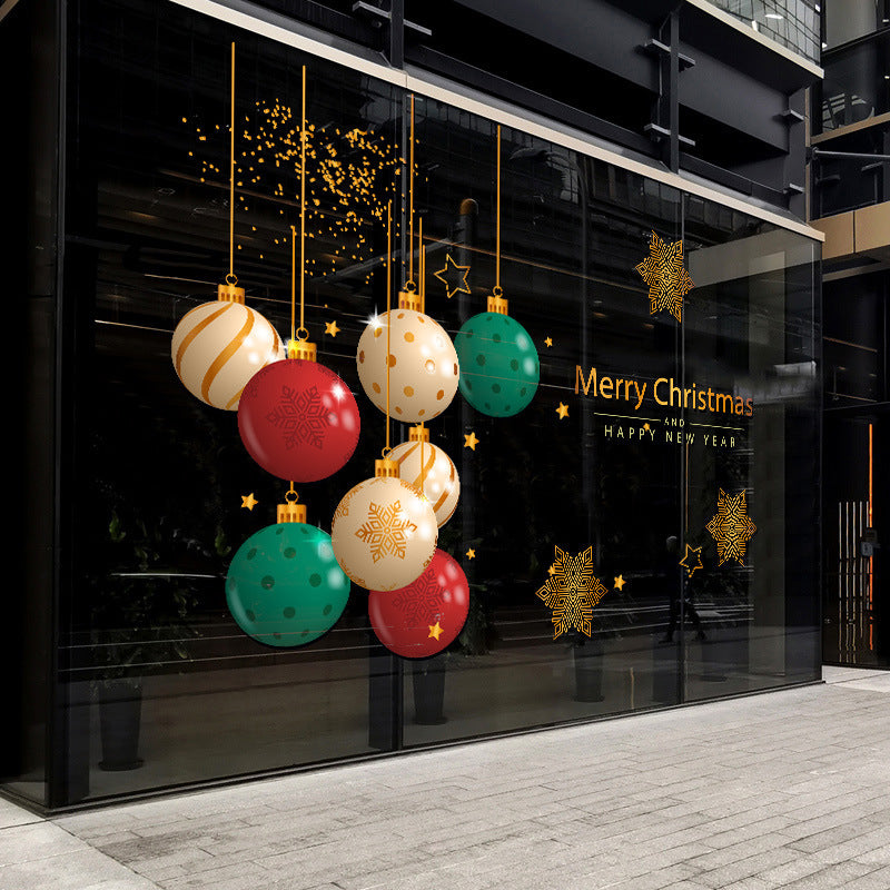 Christmas decoration window grilles glass door sticker