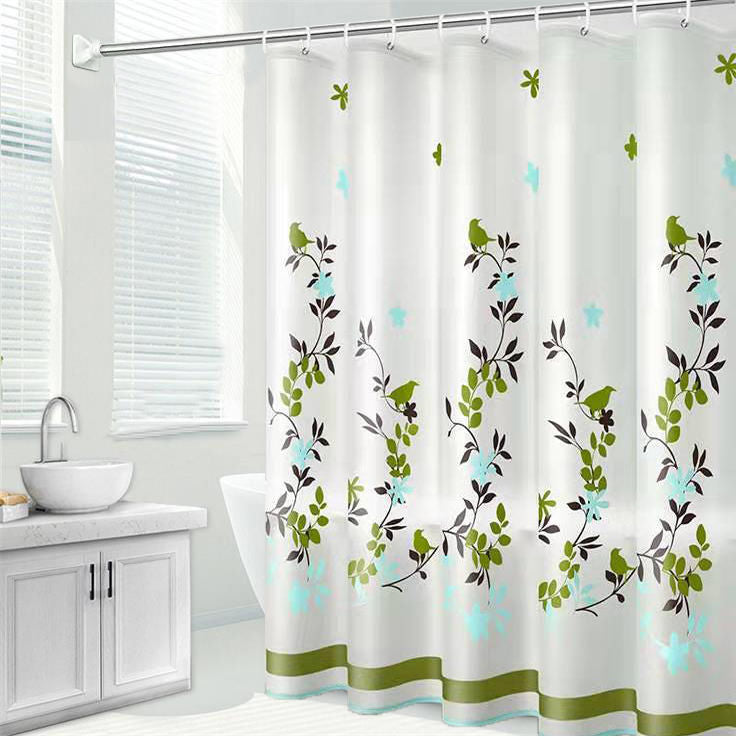 Bathroom peva shower curtain waterproof (send hanging ring) free punching