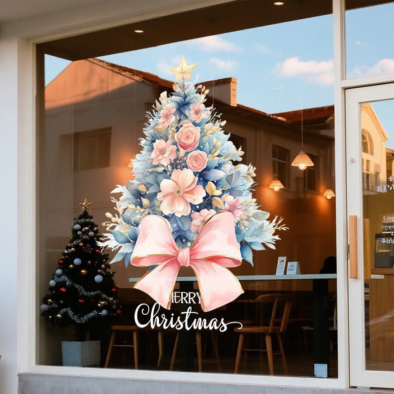 Christmas decoration glass door stickers