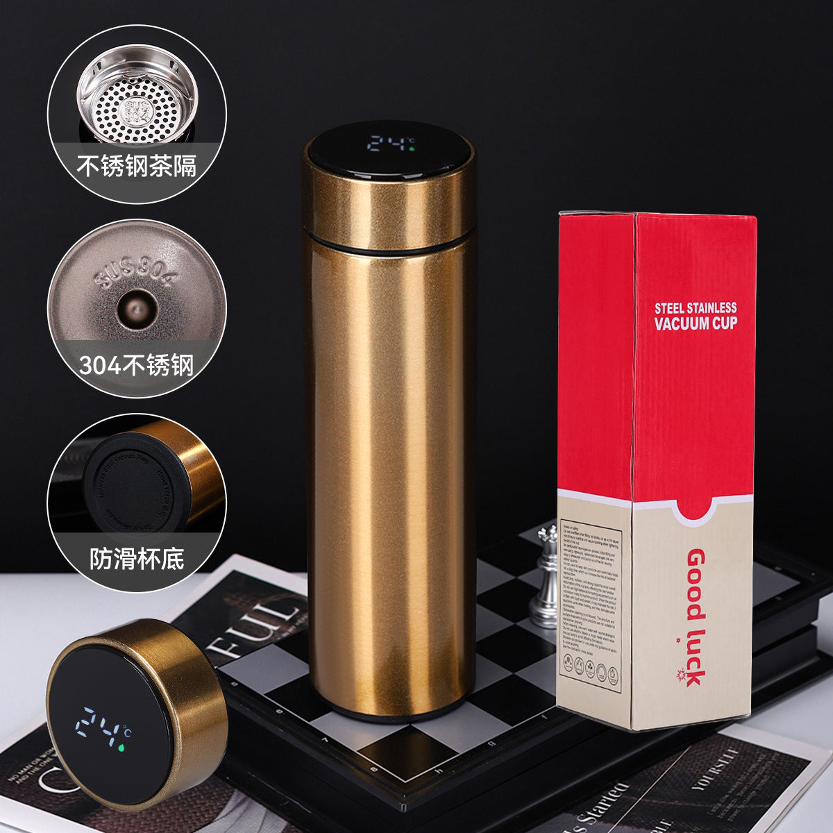 Temperature display Stainless steel thermos cup 316