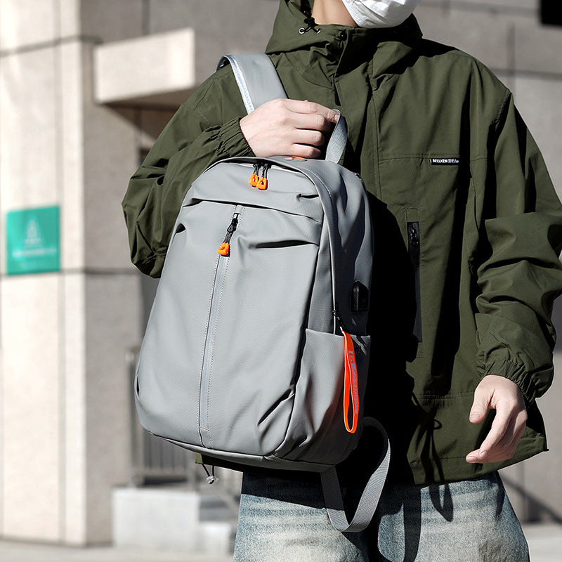 Backpack men's simple solid color