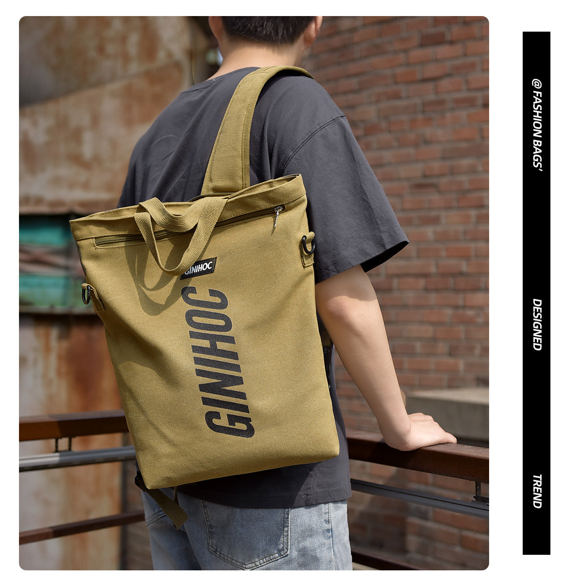 Double shoulder crossbody bag