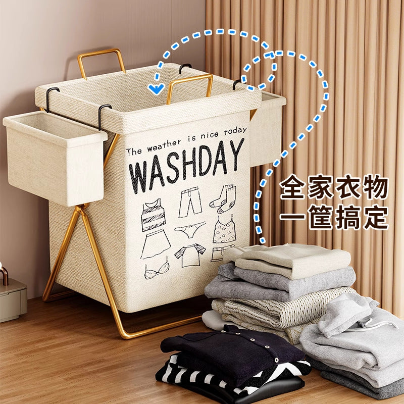 Laundry Basket Foldable Comes with Socks Hanging Basket