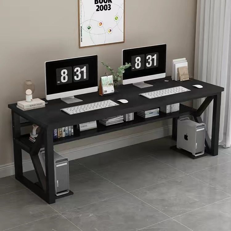 Double computer desk Double layer household desk