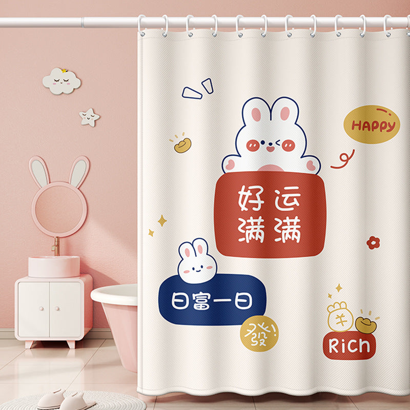 Shower curtain thickened waterproof without punching