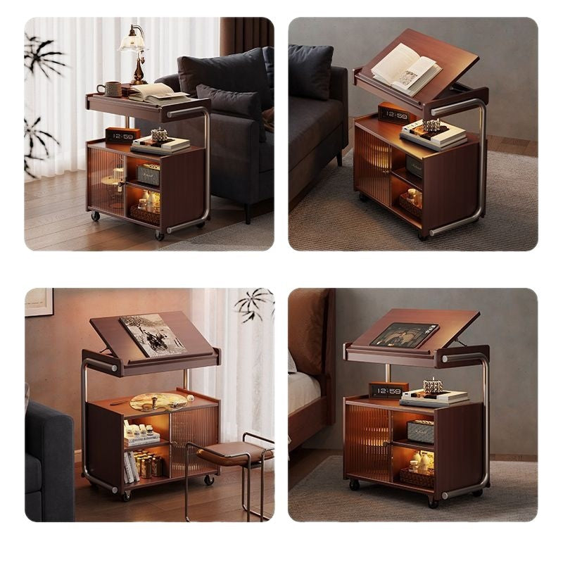 night stand Detachable solid wood sliding frame for bedside table