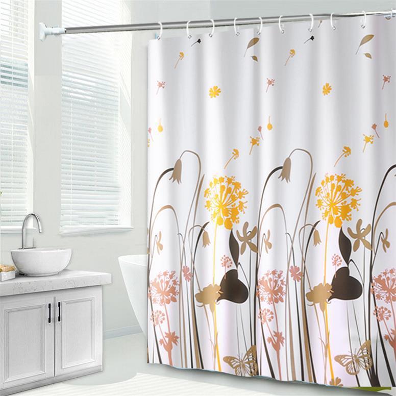 Bathroom peva shower curtain waterproof (send hanging ring) free punching