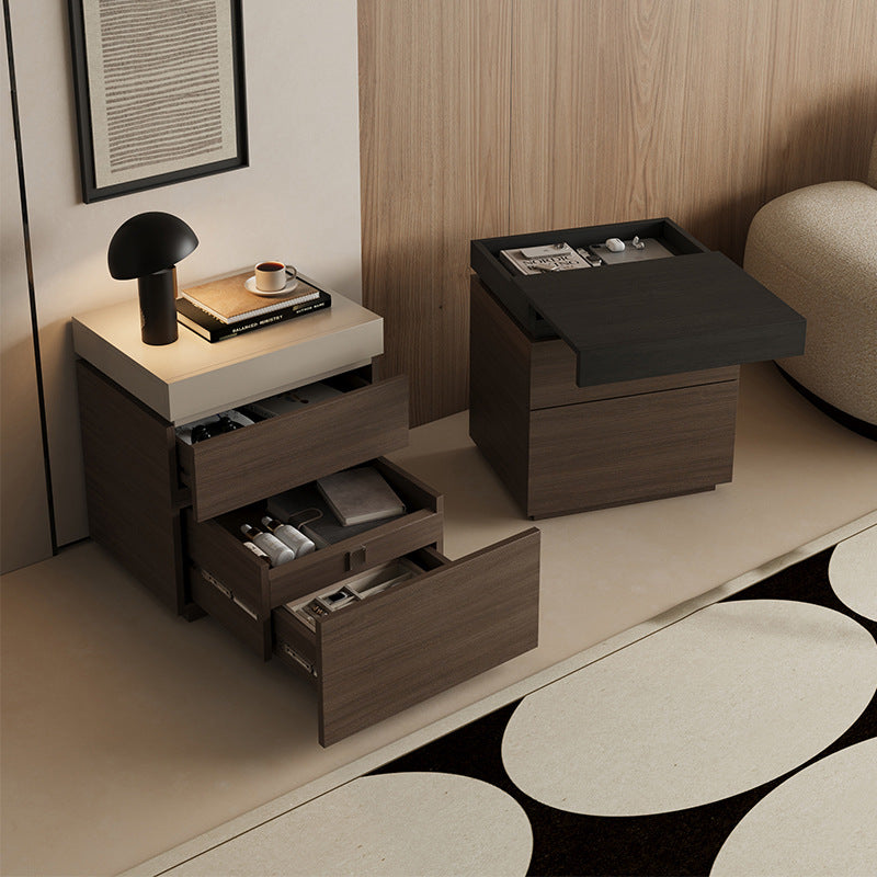 night stand  solid wood multifunctional hidden compartment