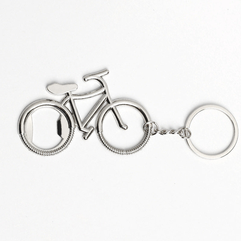 Bottle opener bicycle keychain