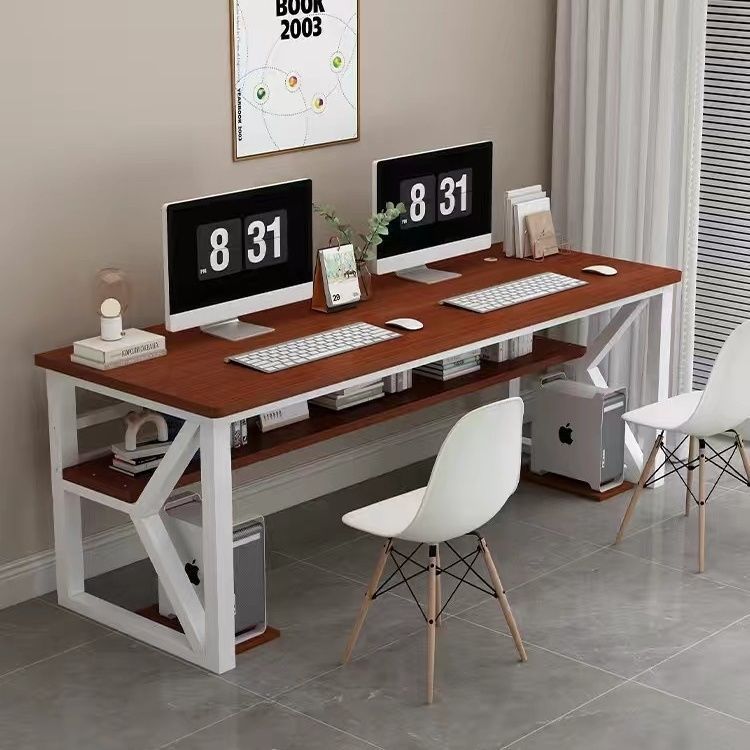 Double computer desk Double layer household desk