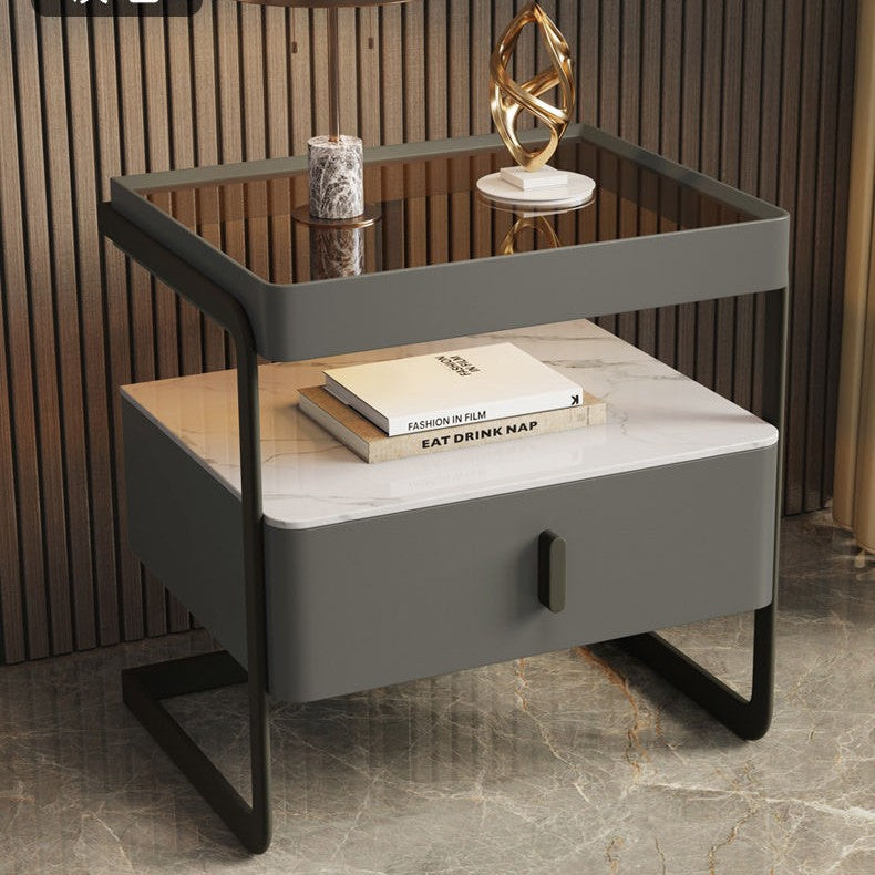 Bedside glass metal (single drawn glas)