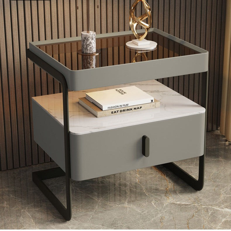 Bedside glass metal (single drawn glas)