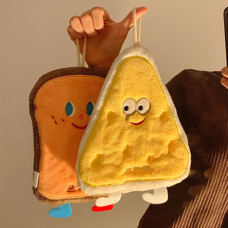 Cute hand towel hanging absorbent thickened kitchen rag