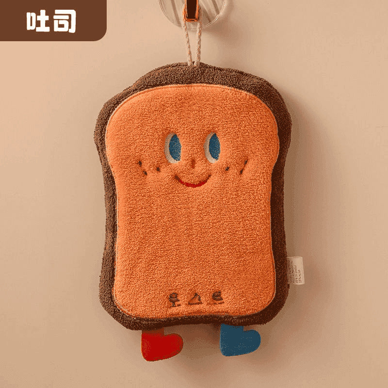 Cute hand towel hanging absorbent thickened kitchen rag