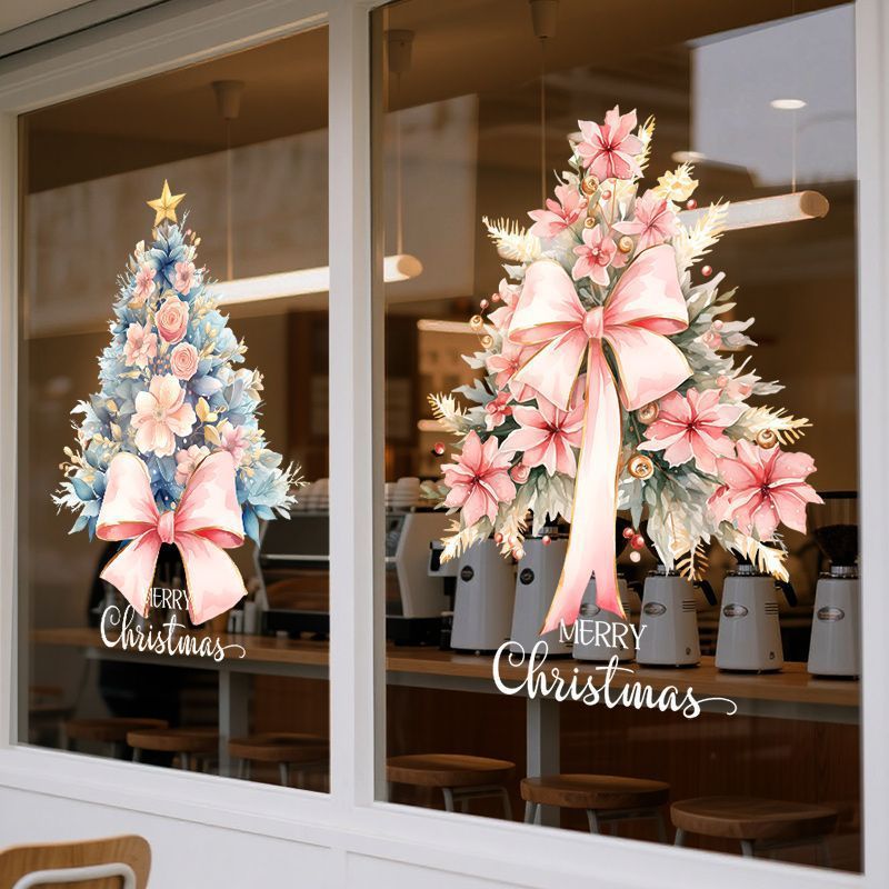 Christmas decoration glass door stickers