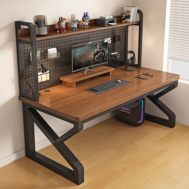 Solid wood desk with perforated panel (1.2 inch tabletop)