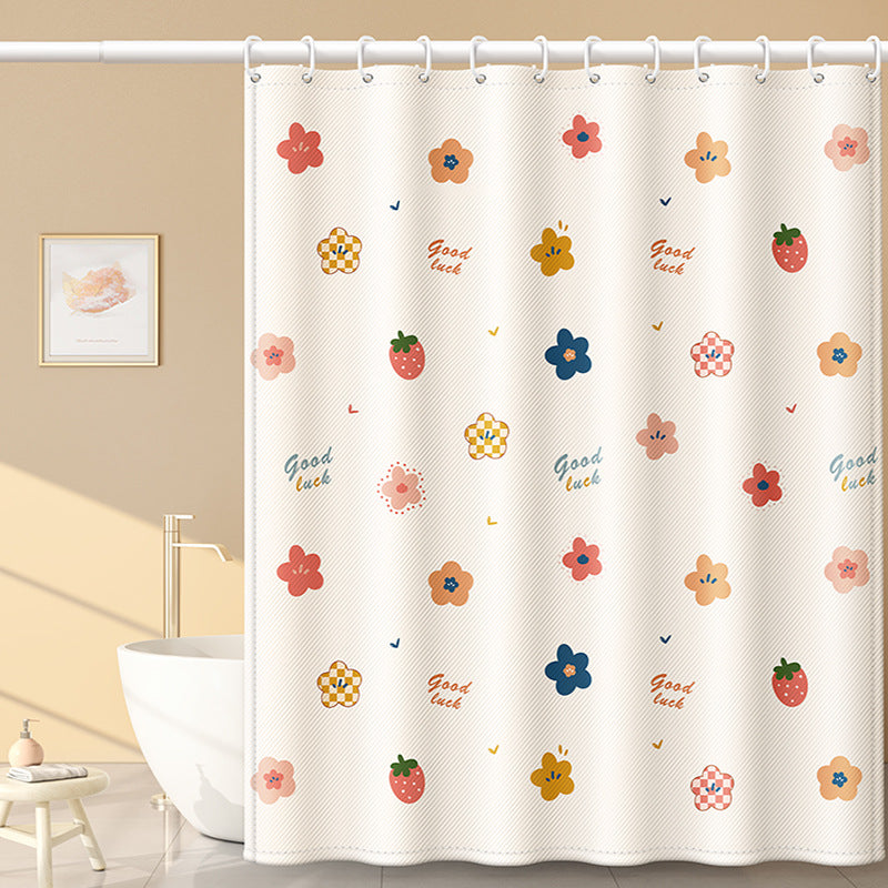 Shower curtain thickened waterproof without punching