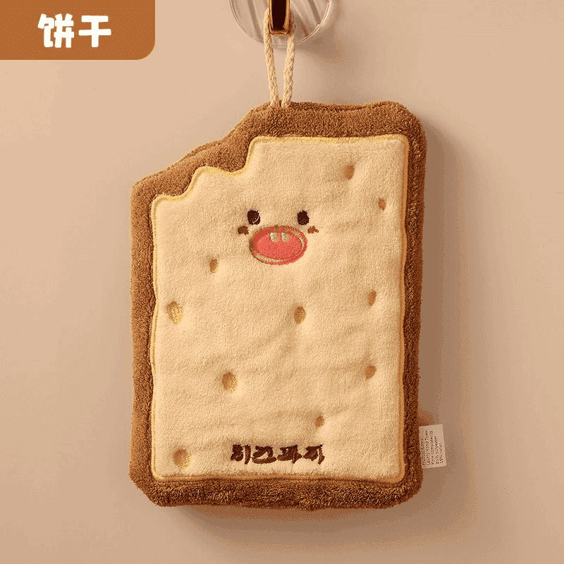 Cute hand towel hanging absorbent thickened kitchen rag