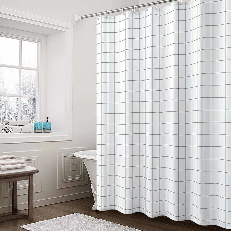 Bathroom peva shower curtain waterproof (send hanging ring) free punching