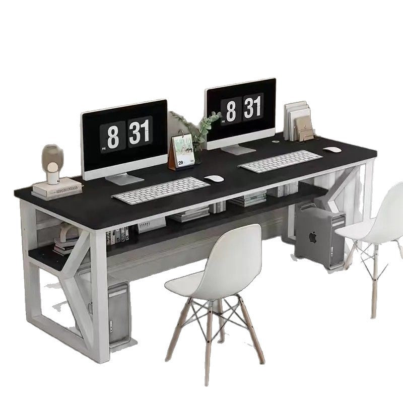 Double computer desk Double layer household desk