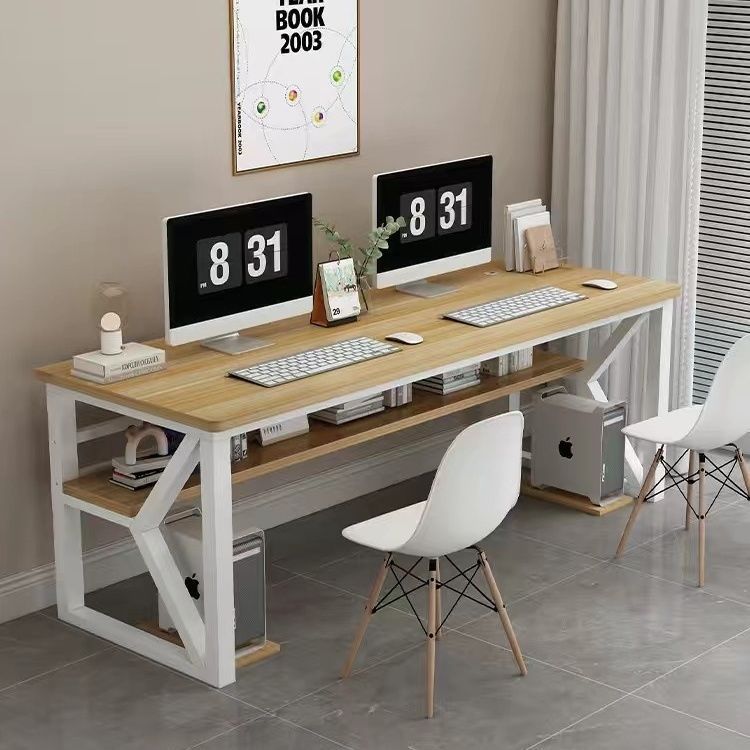 Double computer desk Double layer household desk