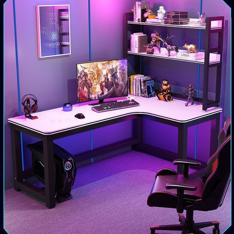 Corner desk bookshelf combination bedroom L-shaped desk