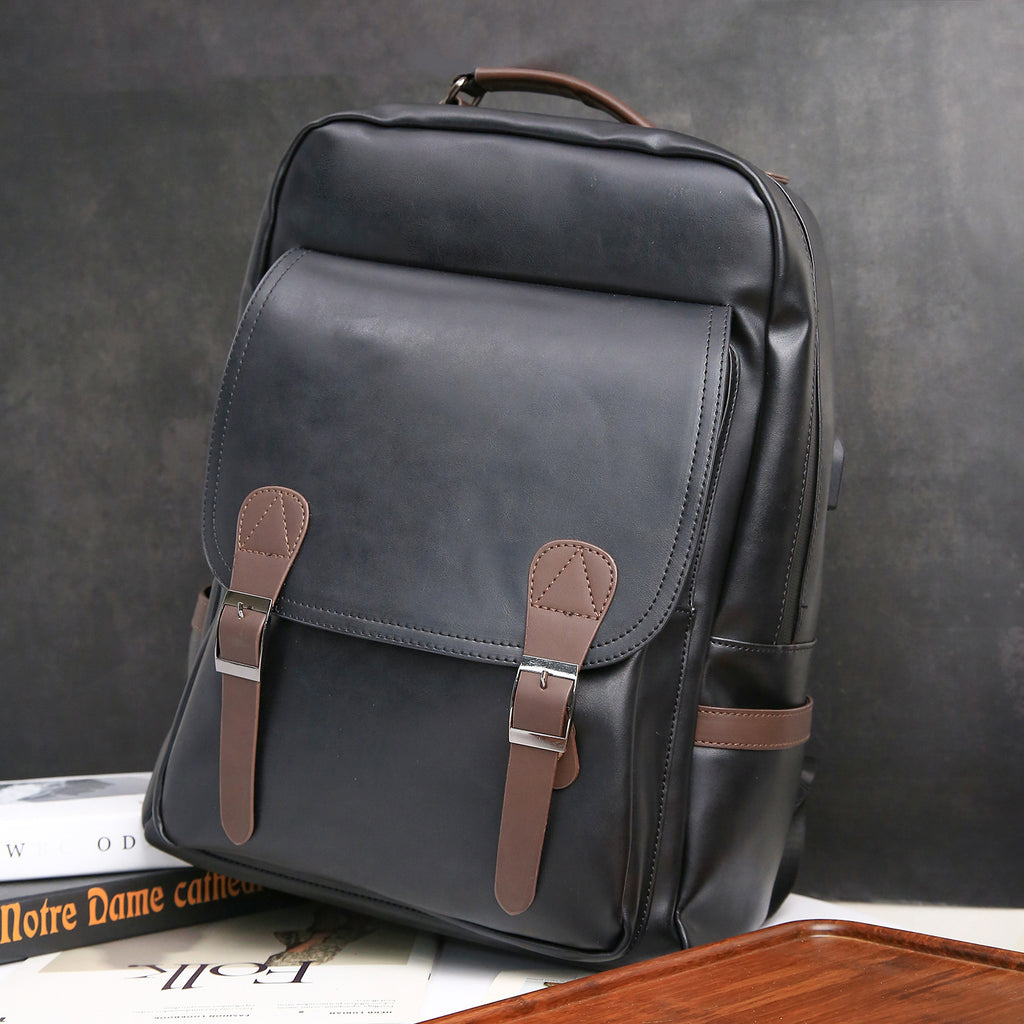 PU Back Backpack USB Charging Backpack