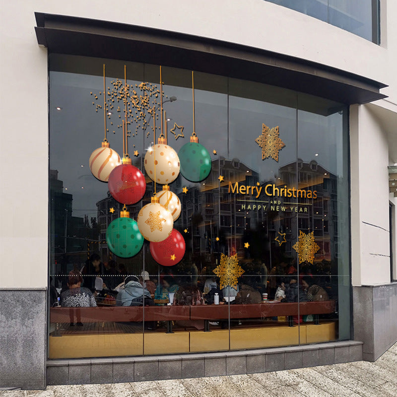Christmas decoration window grilles glass door sticker